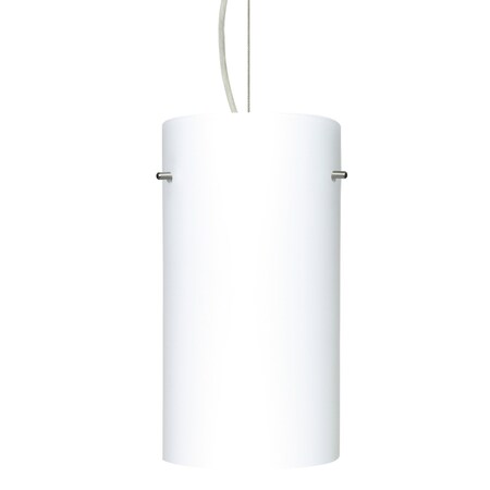 Besa Lighting Stilo 12 Cord Pendant, Opal Matte, Satin Nickel Finish, 1x150W Incandescent 1KX-412007-SN
